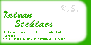 kalman steklacs business card